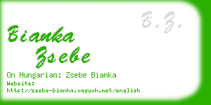 bianka zsebe business card